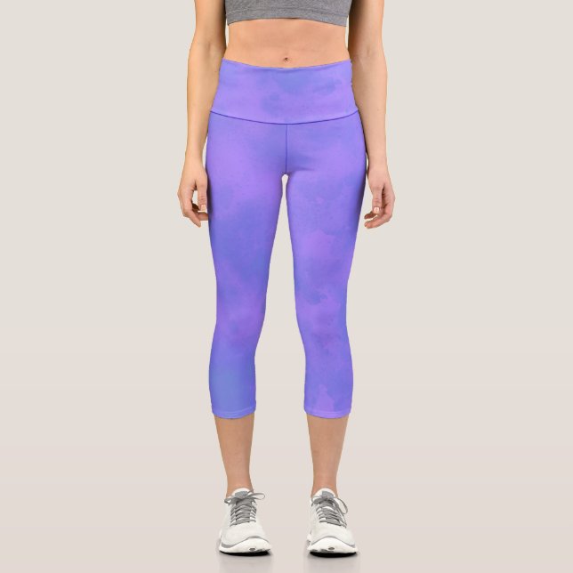 Leggings Capri Effet nuage tempête élégant bleu (Recto)