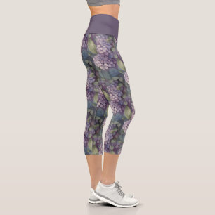 Leggings Capri Elégant chic pourpre pourpre chic aquarelle fleuri