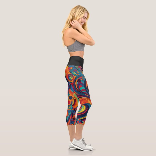 Leggings Capri Elégant Geo Yoga Capri Leggings! 🪐 ✨ (Droite)