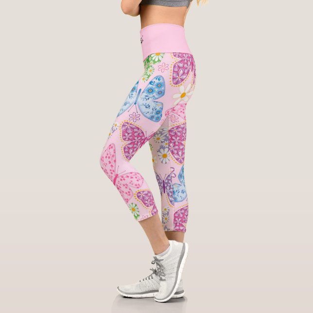 Leggings Capri Élégant Moderne tendance Floral (Gauche)