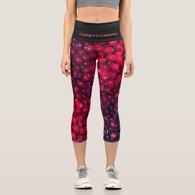 Leggings Capri élégant | Personnalisable | CRANBERRIES (Recto)