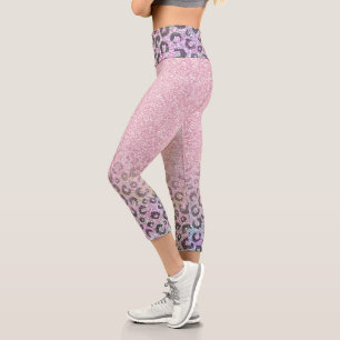 Leggings Capri Élégant Rose Gold Iridescente Parties scintillan