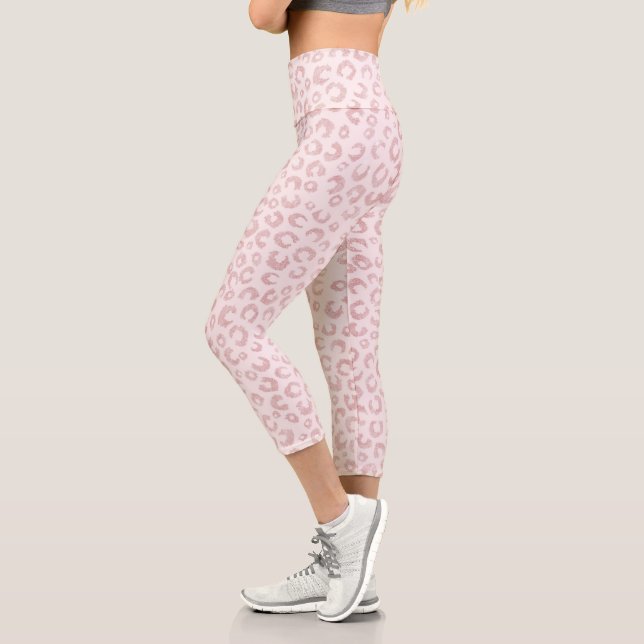 Leggings Capri Élégant Rose Parties scintillant d'or Leopard Moti (Gauche)