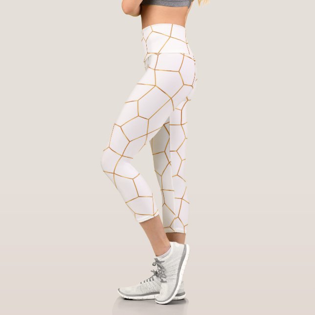 Leggings Capri Élégante collection de verre blanc doré moderne (Gauche)