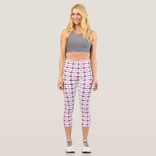 Leggings Capri Éléments Art déco dans le rose pastel