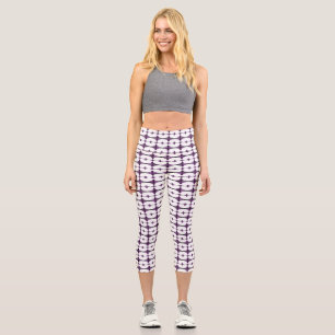 Leggings Capri Éléments Art déco en prune foncée