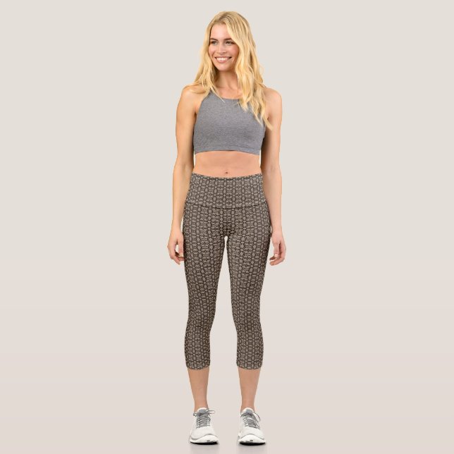 Leggings Capri Eloquent Metro Taupe Noir (Recto)