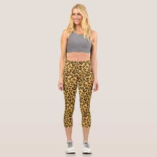 Leggings Capri Empreinte de léopard Faux Fur Wild Style Safari Mo