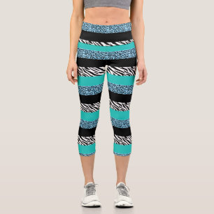 Leggings Capri Empreinte de léopard, Zebra Print, Poster de anima
