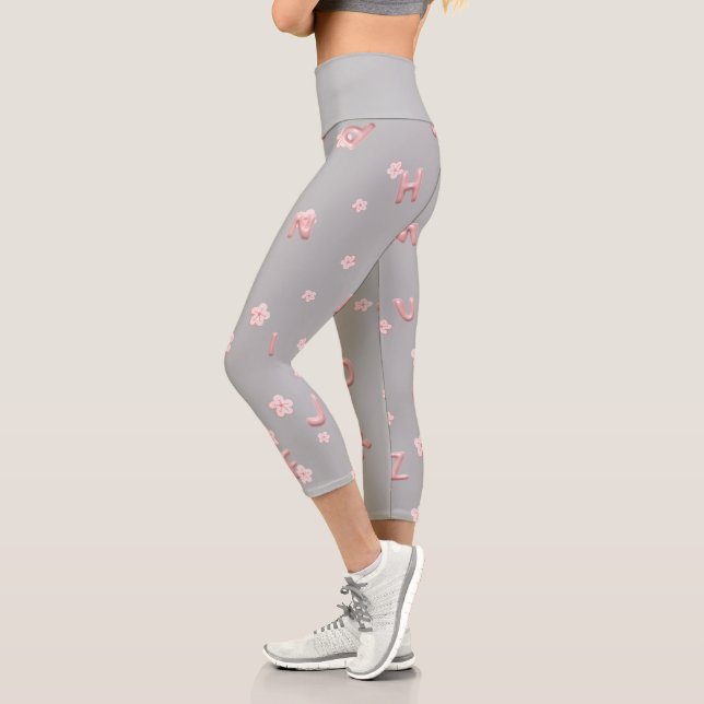 Leggings Capri Enfants mignons ABC Alphabet flower Enfants B2S (Gauche)