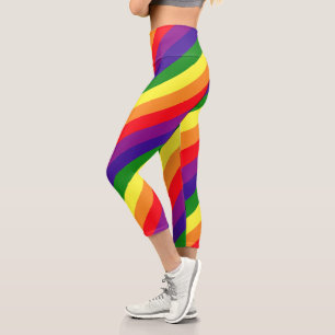 Leggings Capri Entraînement Fierté Gay à rayures diagonales arc-e