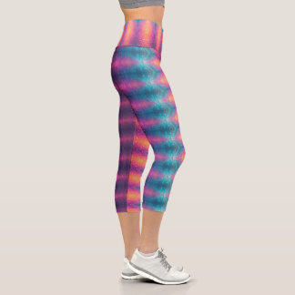 Leggings Capri Entraîneur de Fitness Galaxie Cosmique Néon Profes