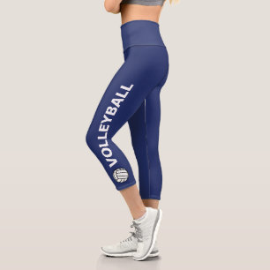 Leggings Capri Équipe de volley-ball - texte personnalisé ou no