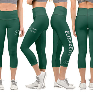 Leggings Capri Équipe Pilates Personnalisée Reformer / Tapis Vert