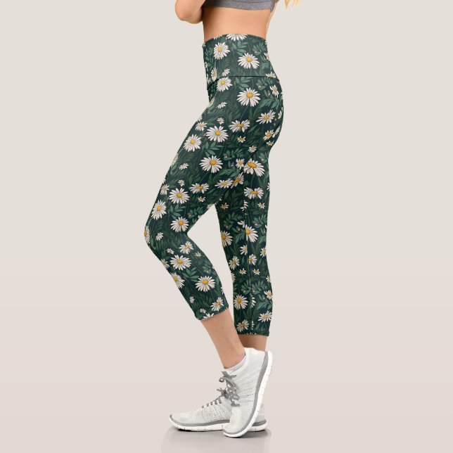 Leggings Capri Été blanc pâté de marguerite (Gauche)