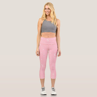 Leggings Capri étoile céleste lune constellation rose