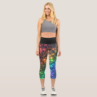 Leggings Capri Étoiles colorées arc-en-ciel