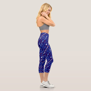 Leggings Capri Étoiles patriotiques Imprimer Capri féminin