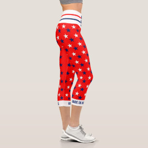 Leggings Capri Fabriqué en Amérique Étoiles et rayures