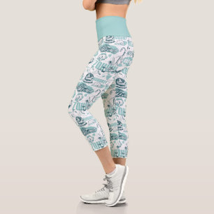 Leggings Capri Fantastique Beast Blue Pattern