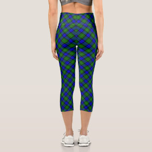 Leggings Capri Farquharson tartan bleu vert plaid