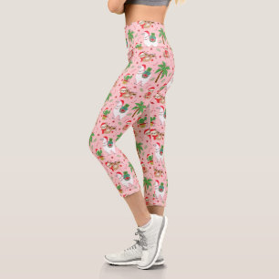 Leggings Capri Festive Sloths and Llamas Motif de vacances