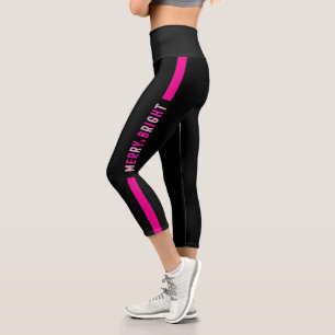 Leggings Capri Fête de Noël Pink Black Santa Claus