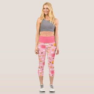 Leggings Capri feu de camp marshmallow chocolat smores rose