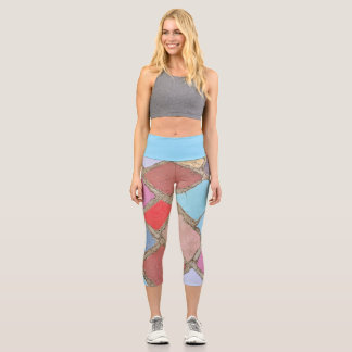 Leggings Capri feuilles empreintes