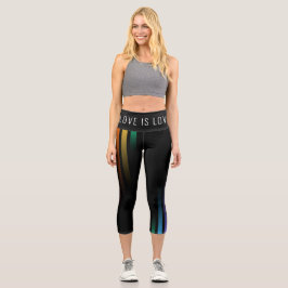 Leggings Capri Fierté de Motif arc-en-ciel Abstraite