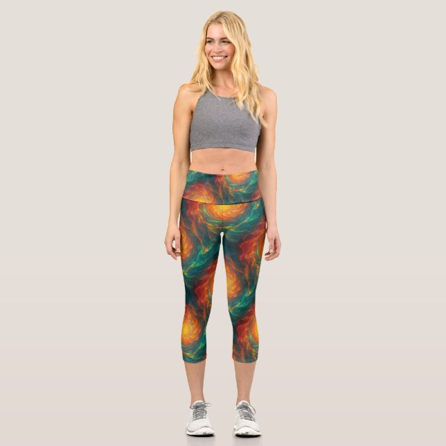 Leggings Capri fiery fractal (Recto)