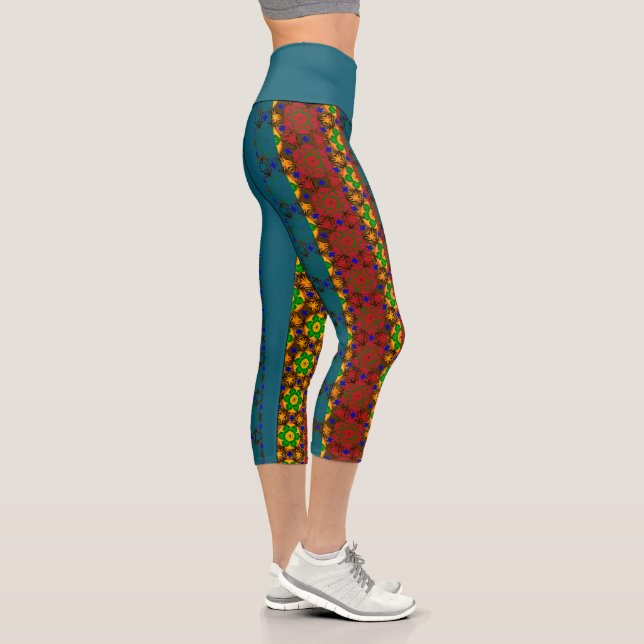 Leggings Capri Fiesta mexicaine-américaine 2 (Droite)