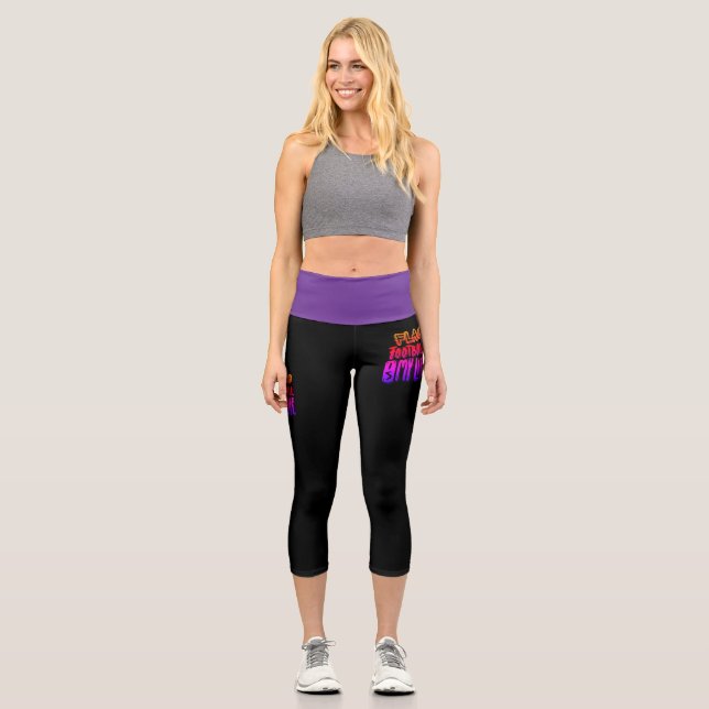 Leggings Capri Flag Football Is My Life  (Recto)