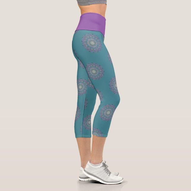 Leggings Capri Fleur De Vie - Mandala India Style 1 (Droite)