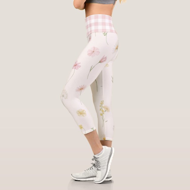 Leggings Capri Fleurs blanches (Gauche)
