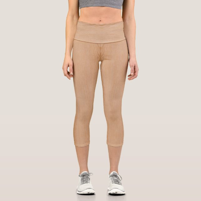 Leggings Capri Fleurs de bois brun clair (Recto)