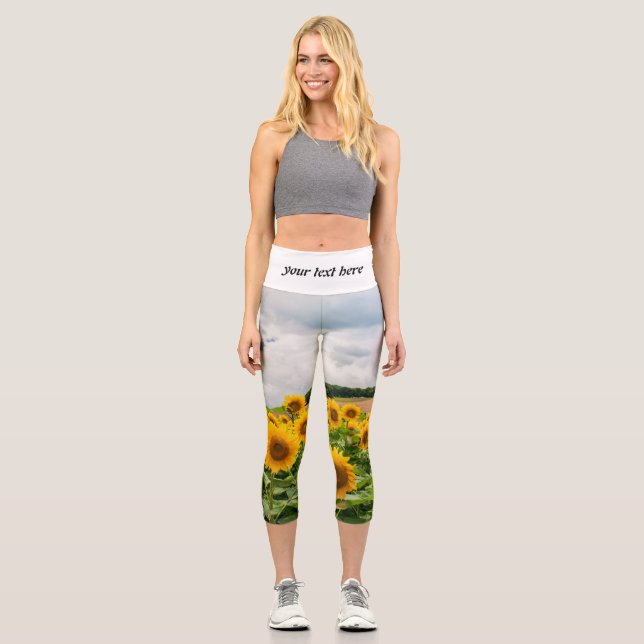Leggings Capri Fleurs de soleil (Recto)