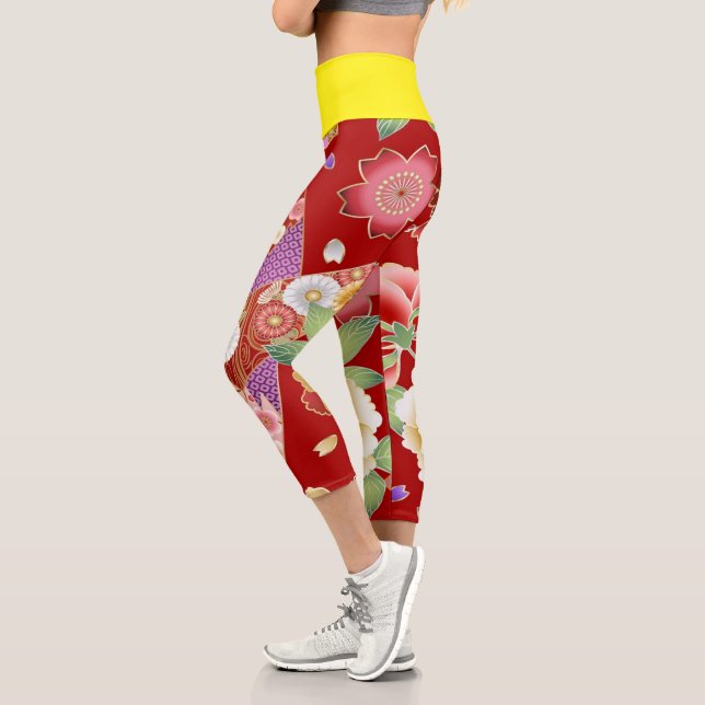Leggings Capri Fleurs | Zazzle_Growshop. (Gauche)