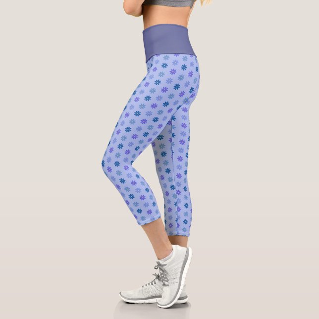 Leggings Capri Floral Blue Pattern (Gauche)