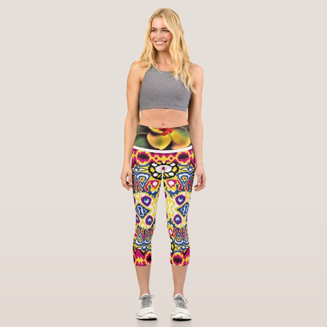 Leggings Capri FLORALE - Capris haut taille (Recto)