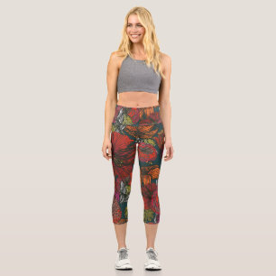 Leggings Capri Flower Medley