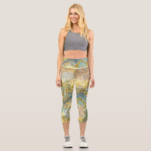 Leggings Capri Fond de texture en pierre de marbre liquide abstra