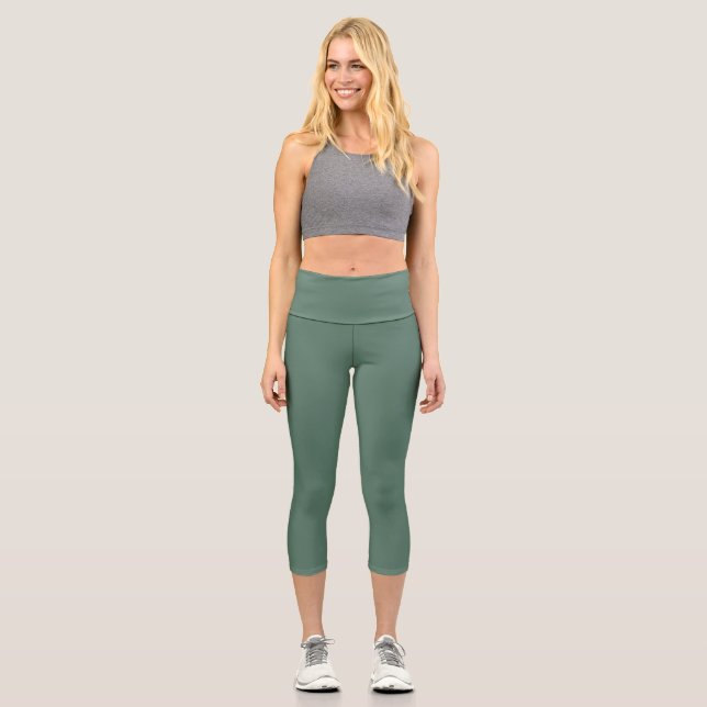 Leggings Capri Forêt Vert Haut taille Yoga Capris (Recto)