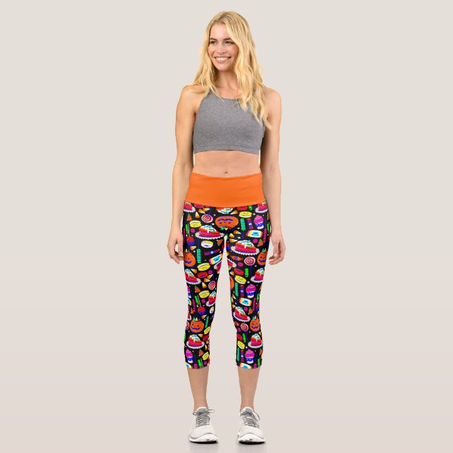 Leggings Capri gâteau de maïs à la gomme halloween (Recto)