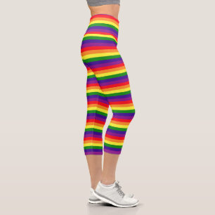 Leggings Capri Gay pride de bande couleur Rainbow 6