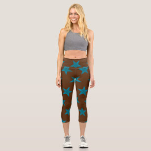 Leggings Capri Golden Stars Pattern 16