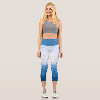Leggings Capri Gouttes de pluie sur une fenêtre