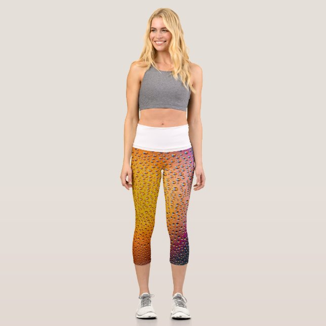 Leggings Capri GOUTTES D'EAU - Capris Haut Taille (Recto)