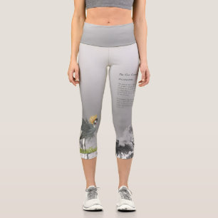 Leggings Capri Graceful Grace peinte à la main grise couronnée gr