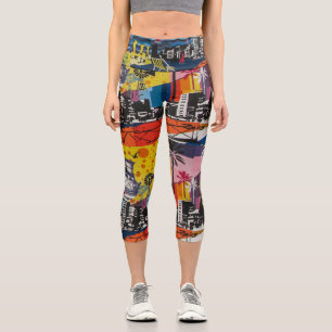 Leggings Capri Graffiti coloré Conception de légendes de Capri